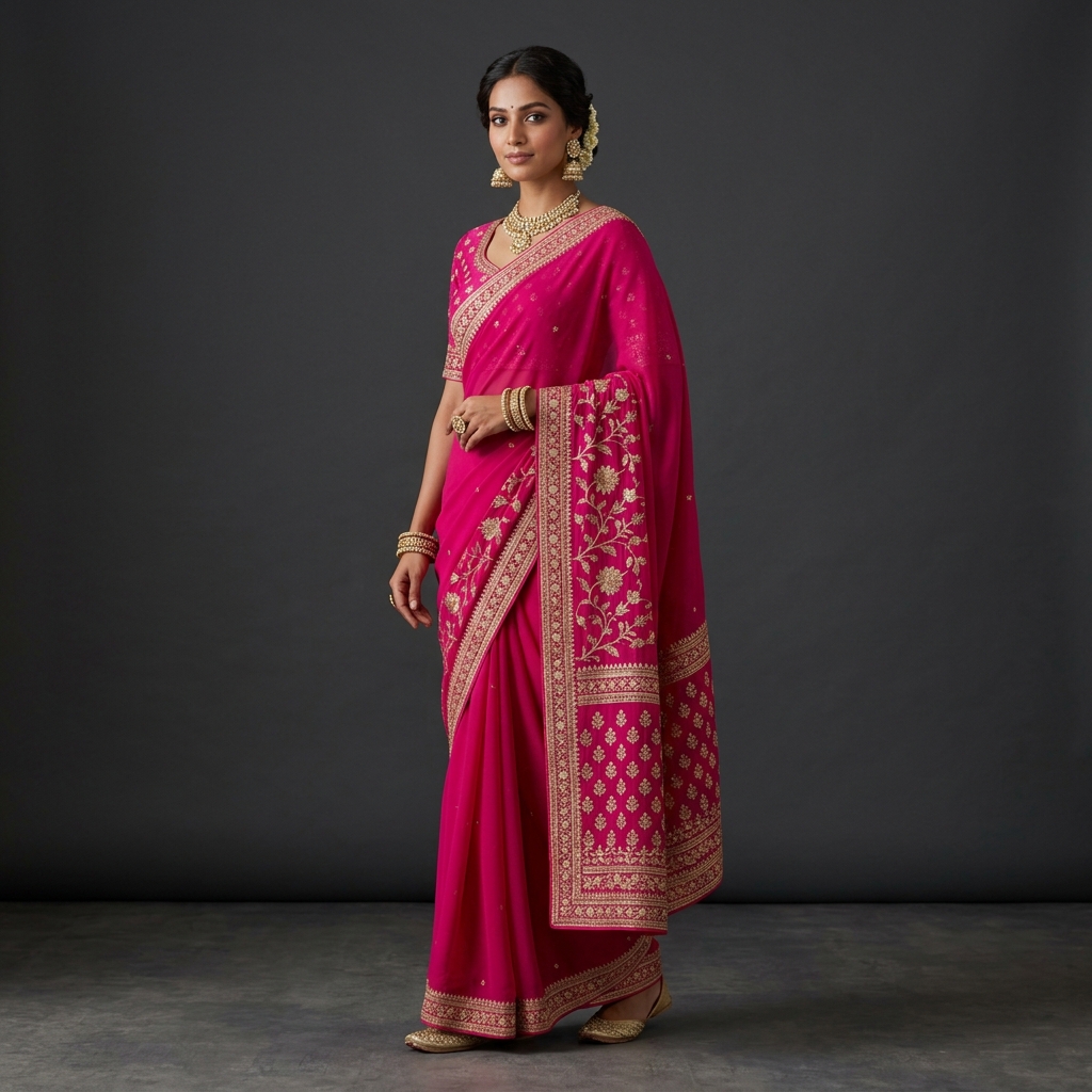 Dyeable Georgette Jaal